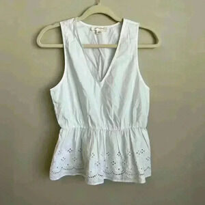 Treasure & Bond White Eyelet Sleeveless Top Women’s XS